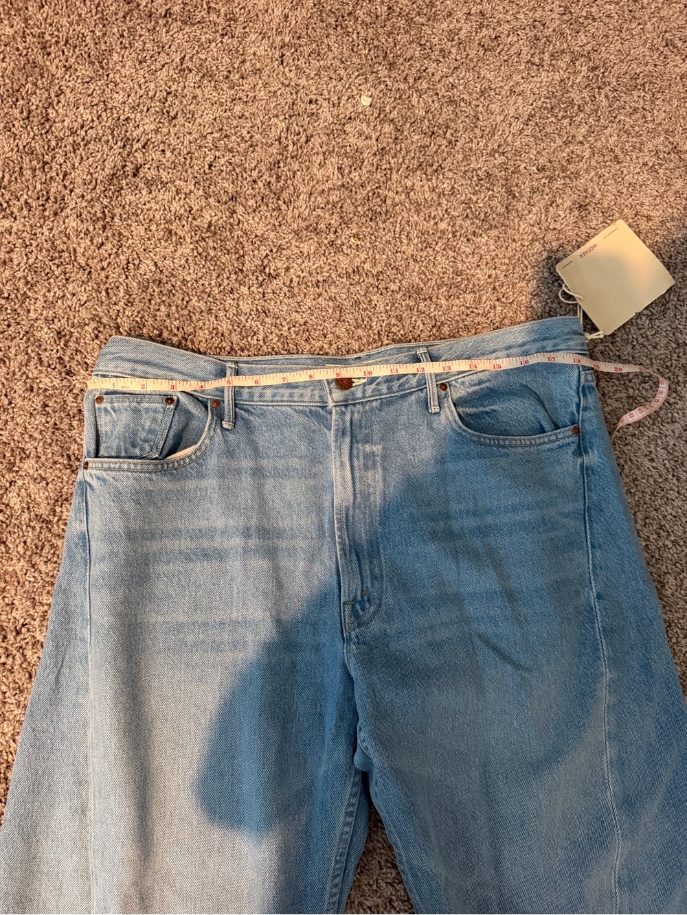 NWT MOTHER SNACKS! Lemon Twist Sneak Jeans Munchies Size 34 Wide Leg - Picture 11 of 12